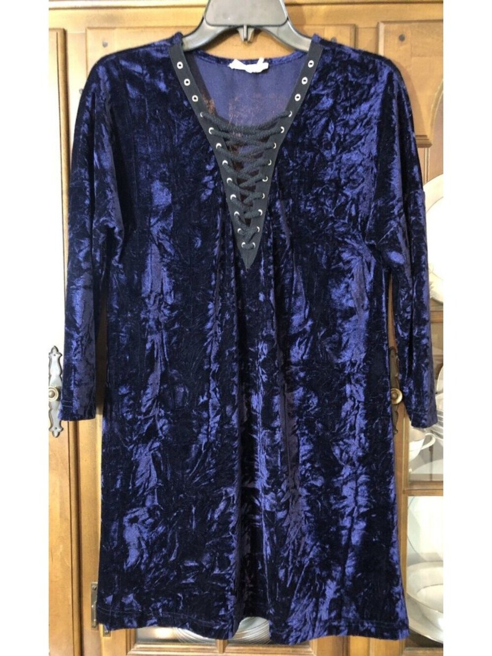 Entro Tunic Dress SZ Small Crushed Velvet/Velour Lattice Whimsigoth Renaissance